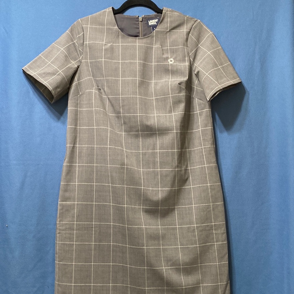 Lands’End short sleeves dress two side pockets fully lined back zipper used 6